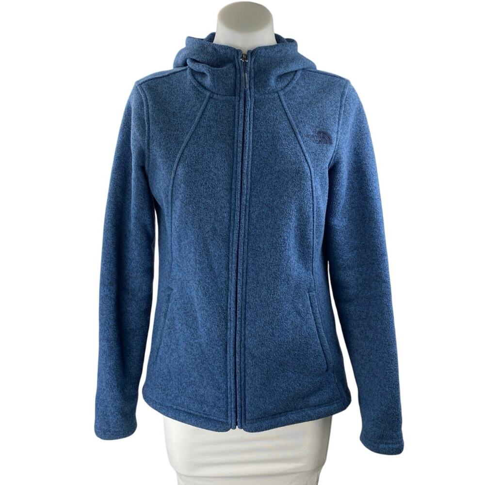 The North Face Crescent Women's Blue Fleece Full-Zip Hooded Hoodie Jacket Size S